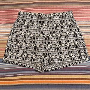 Gap Womens High Waisted Black White Floral Geometric Tapestry Shorts Size 6